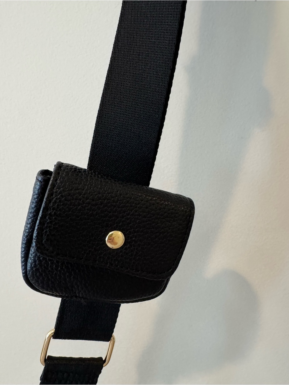 Black Crescent Crossbody leather Bag with Detachable Pouch A10 - Picture 3 of 8